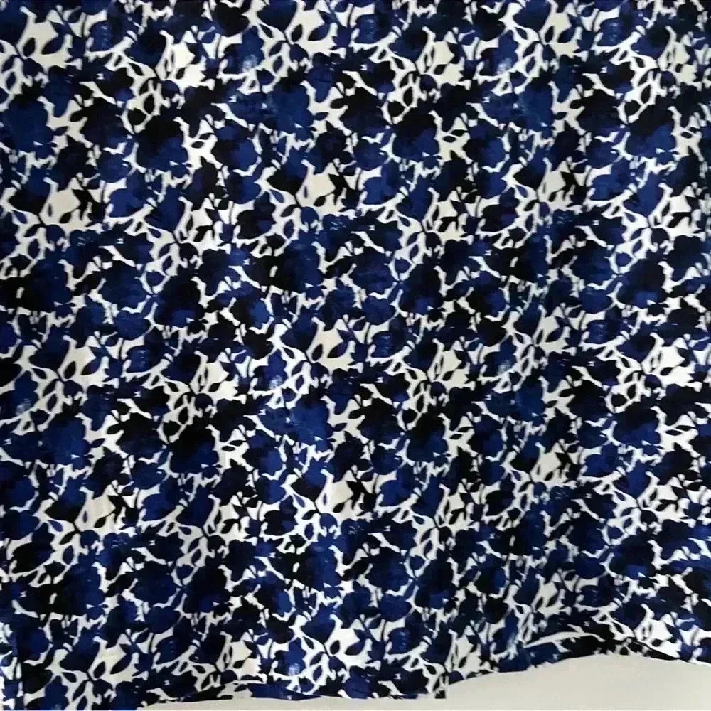 J. Crew‎ Factory Size 20  Blue Ivory Floral Printed Basketweave Pencil Sk…